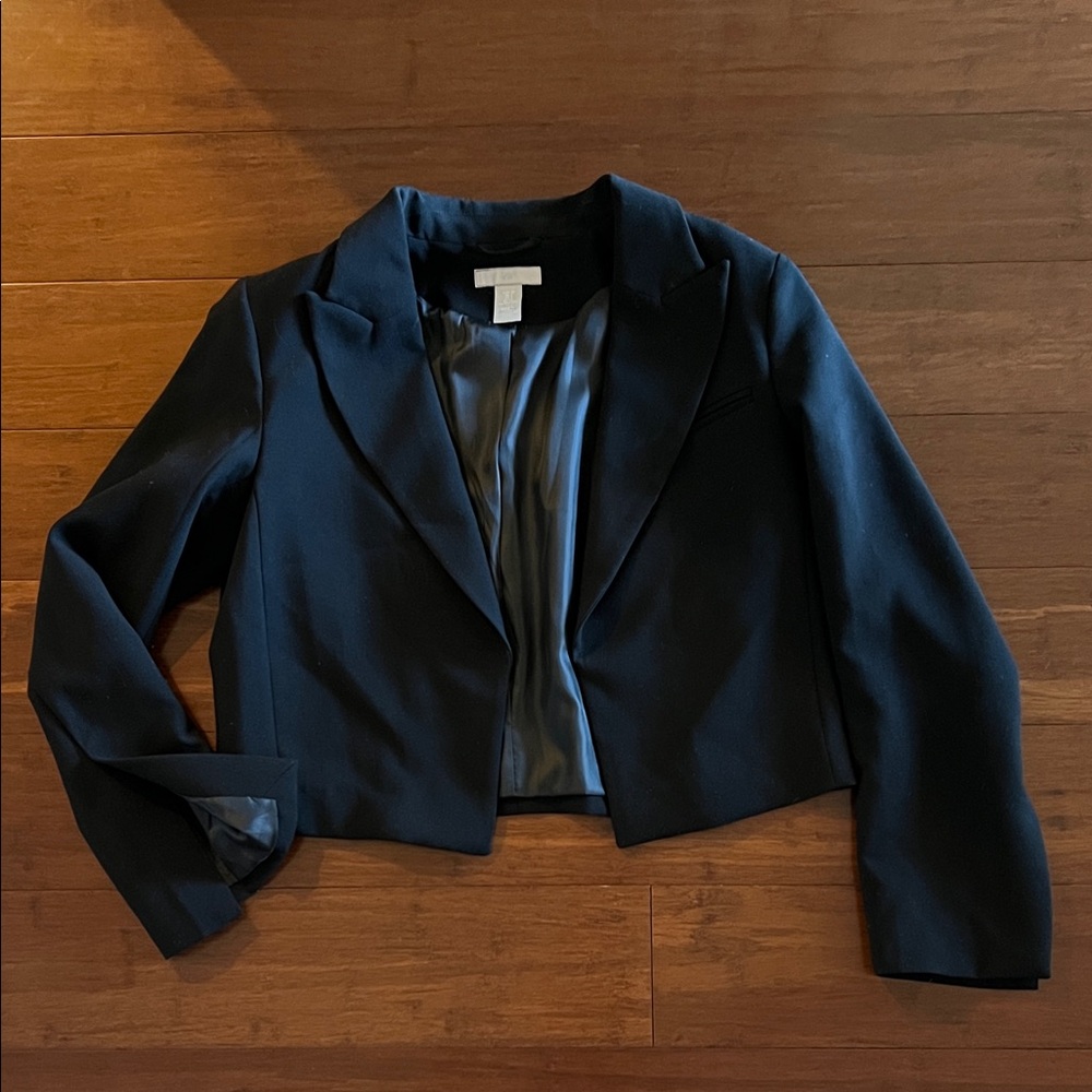 H&M Black Cropped Blazer Jacket